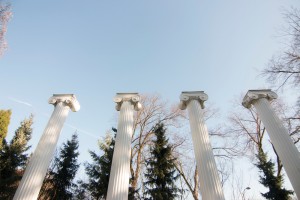 Sylvan Grove Columns on a sunny winter day. Photo by Katherine B. Turner/ UW